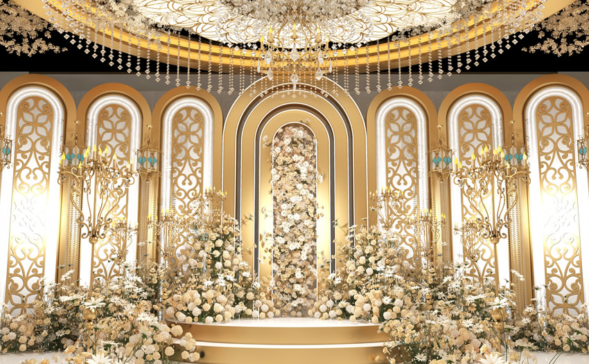 东川香槟色调婚礼堂效果展示